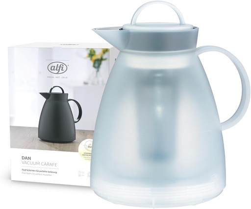 alfi 1935011100 Cana izoterma Dan Tea Plastic 1,0 l, alba