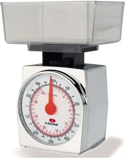 Cantar de bucatarie Lacor 61702, 1 kilogram, gradatii de 5 grame, argintiu