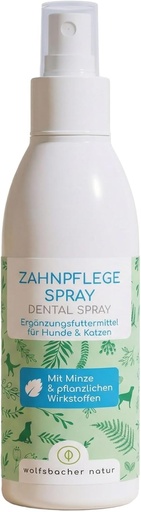 Wolfsbacher Solutie naturala pentru indepartarea tartrului pentru caini si pisici – Curatare naturala a dintilor fara periaj – Dizolva tartrul, improspateaza respiratia – Spray dentar cu menta si ingrediente active 100% pe baza de plante