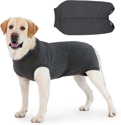 Costum de caine Cyponpy cu fermoar - costum chirurgical pentru caini cu protectie impotriva linsului si ranilor pentru caini femele si masculi
