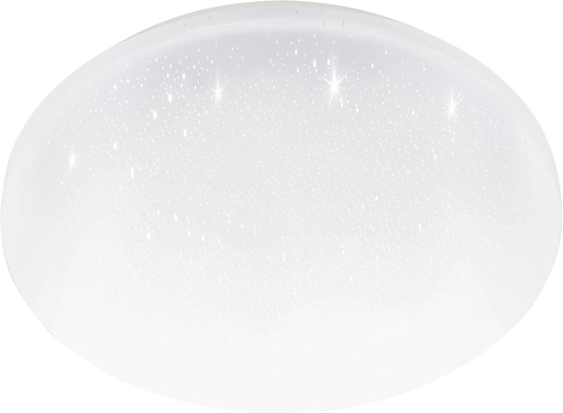 Lampa de tavan EGLO Pogliola-S, Ø 31 cm, lampa de tavan LED cu efect de cristal, lampa de living cu 1 bec din otel si plastic, lampa alba, lampa pentru camera copiilor, lampa de bucatarie, lampa de birou, lampa de tavan pentru hol