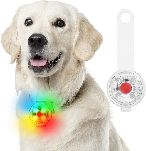 Lampa de siguranta LED intermitenta Fttouuy pentru caini si pisici - Lampa LED reincarcabila USB pentru caini, 3 moduri intermitente, lumini de siguranta impermeabile pentru animale de companie (colorata)