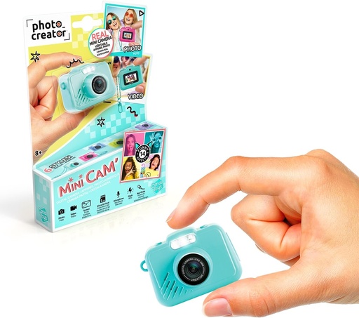 Canal Toys - Creator de fotografii - Mini aparat foto digital și cameră video - Original - cu breloc și card SD de 1 GB inclus - CLK 058, turcoaz