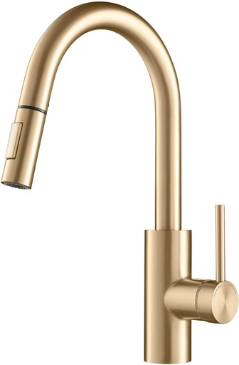 Kraus KPF-2620BB Oletto - Baterie bucătărie, 39,8 cm, alamă periată