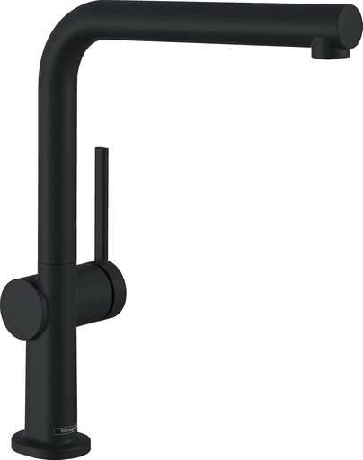 Baterie bucătărie hansgrohe Talis M54 cu presiune joasă, sub blat, tip 1 oțel, baterie bucătărie cu înălțimea pipei de 270 mm, baterie de bucătărie rotativă, negru mat