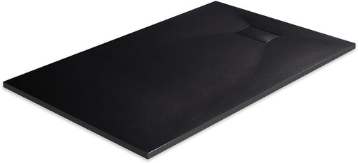 Cădiță de duș EMKE 90 x 90 cm, suprafață antiderapantă, cădiță de duș SMC, aspect piatră, cădiță de duș 90 mm, orificiu de scurgere în colț, albă