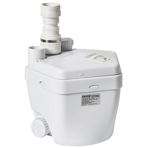 VEVOR - Pompă de scurgere pentru chiuvetă (250W, sistem de pompă de scurgere sub chiuvetă, 6600L/h, 5.5m, cu motor din sârmă de cupru, pompă de scurgere pentru chiuvetă de rufe cu ieșire de 3.8cm)