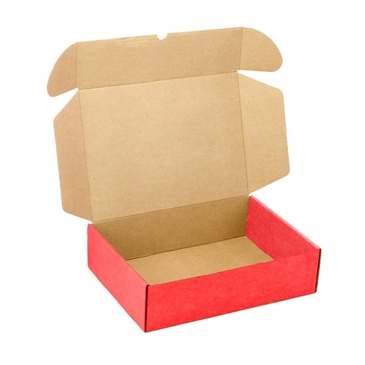 Pachet de 10 cutii de carton kraft autoasamblabile cu capace, roșii – durabile pentru transport maritim, comerț electronic și servicii de curierat, dimensiuni 44x33x10 cm