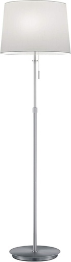 Lampă de podea Trio Lighting Lyon 409100307, ​​metal nichel mat, abajur material textil alb, exclus 3x E27