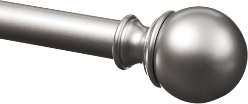 Bară extensibilă pentru perdea Amazon Basics cu capace rotunde, 91 - 183 cm, nichel
