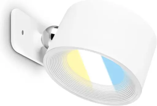BRILONER - Aplica de perete fără alimentare, cu baterii, detașabilă magnetic, rotativă la 360 de grade, reglabilă intensitatea luminii, CCT, lampă de perete de interior, lampă de perete, lampă de noptieră, lampă de citit, 8,7 x 7,5 x 4,8 cm, albă