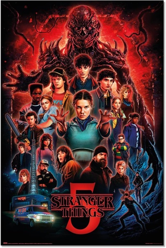 Grupo Erik Poster Art Print Stranger Things Sezonul 5 Poster Decor pentru Living sau Dormitor - Decor Cameră - Dimensiune 61 x 91 - Articol Oficial Netflix Stranger Things pentru Fani