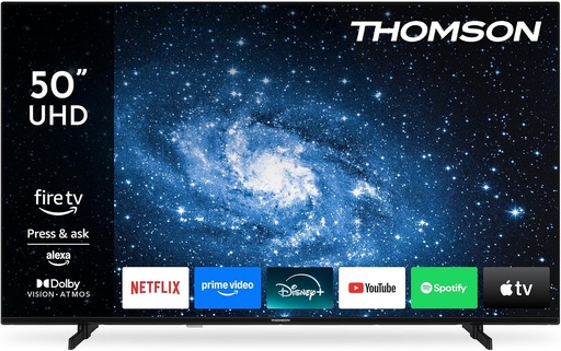 THOMSON Televizor Smart LED Full HD de 40 de inci (100 cm) cu Fire TV, AirPlay, Wi-Fi, HDR10, Dolby Audio, Bluetooth 5.0, sintonizator triplu (cablu/satelit/antenă), HDMI, USB, Ci+, 40FF2S34