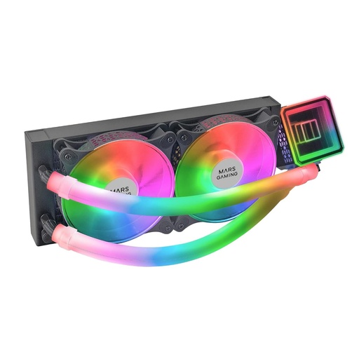 Mars Gaming ML-ULTRA240, Răcire cu lichid pentru procesor, TDP 500W, Infinity Mirror, 2 ventilatoare silențioase FDB ARGB, tubulatură ARGB, multisocket universal, negru