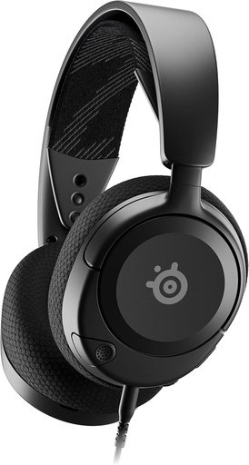 SteelSeries Arctis Nova 1 - Căști de gaming cu fir - Difuzoare Hi-Fi - Sunet spațial la 360° - Pernițe pentru urechi din spumă cu memorie - Ultraușoare - PC, PS5, PS4, Xbox - Negre