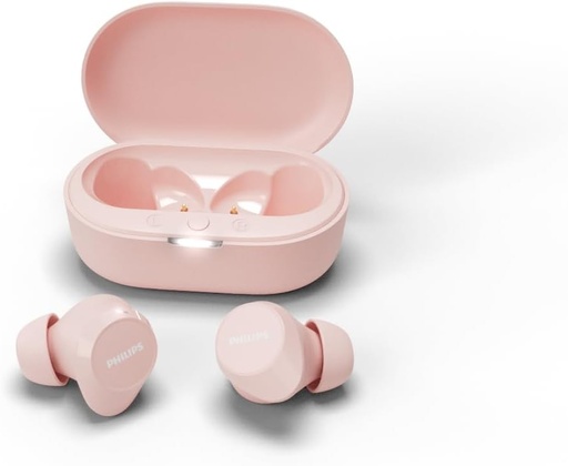 Căști intraauriculare Philips TAT1209PK True Wireless Bluetooth - Căști mici. Sunet natural la un preț excelent. Bas dinamic, carcasă de încărcare de buzunar, apeluri clare - Roz