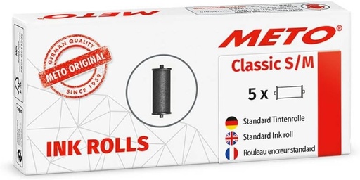 Role de cerneală originale Meto pentru etichete manuale ProLine S și M 9506060 (pentru etichete de 26 x 12 mm și 26 x 16 mm) 5 bucăți, negre
