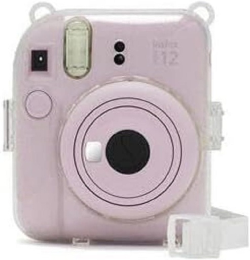 Husă transparentă pentru aparat foto Instax Mini 12 cu curea de umăr