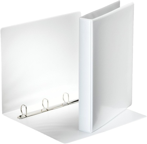 Esselte FSC A4 4 DR/25 mm - Dosar de prezentare (dosar personalizabil cu inele, capacitate 140 de coli, carton acoperit cu polipropilenă), alb