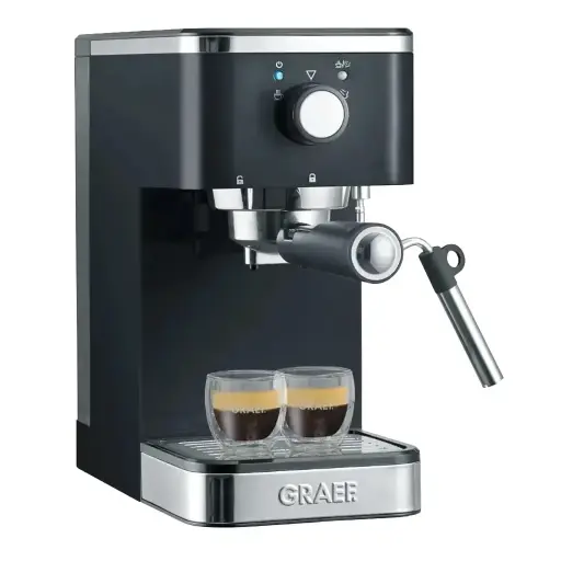 Espressor automat cu spumator Graef ES402 Salita, pre-infuzare, incalzire rapidă, control temperatura, 15 bar, 1400 W, 1.25 L, negru