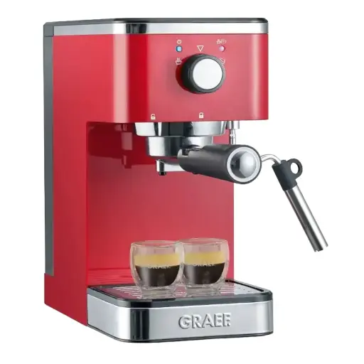Espressor automat cu spumator Graef ES403 Salita, pre-infuzare, control temperatura, 15 bar, 1400 W, 1.25 L, rosu