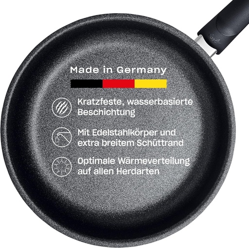 Tigaie Fissler Adamant Premium din oțel inoxidabil, diametru 26 cm, strat antiaderent sigilat, rezistent la zgârieturi, inducție