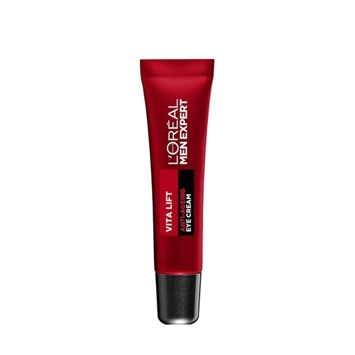 LOreal Paris Men Expert Cremă de ochi anti-îmbătrânire, Vita Lift Cremă antirid pentru ochi pentru bărbați, acționează asupra pungilor de sub ochi, 15 ml