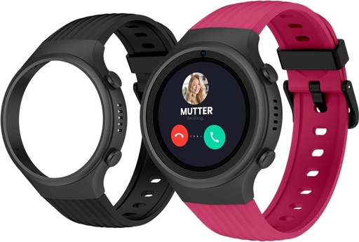 Ceas Inteligent SPC Smartee 4G Junior pentru Copii, GPS, Apeluri Video, SOS, Ecran 1.2", Grena/Negru