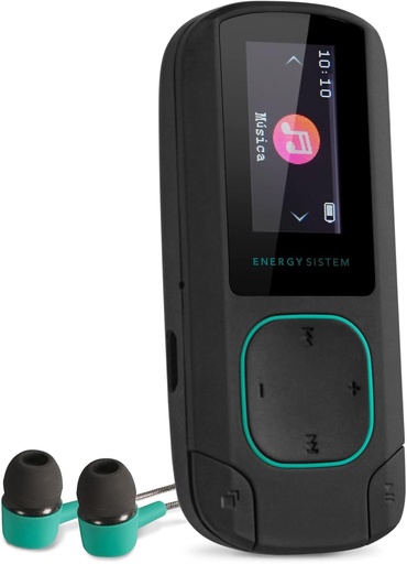 Player MP3 Energy Sistem cu Clip Bluetooth Mint, 8GB, Radio FM, microSD