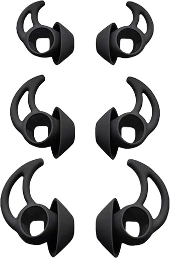 Set 3 Perechi Vârfuri din Silicon Adhiper pentru Căști Bose QuietComfort/Sport, 3 Mărimi, Negru