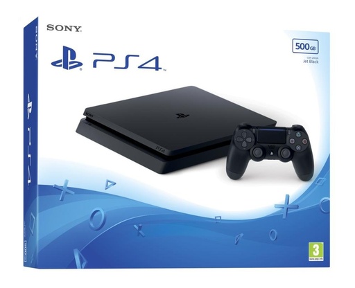 Sony PlayStation 4 Slim 500GB + Controller DualShock 4 V2, Jet Black