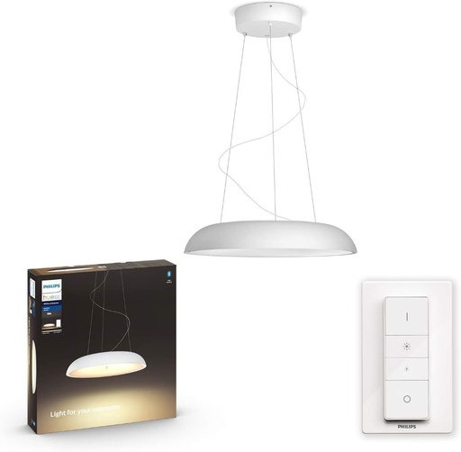 Philips Hue Amaze Lampă Suspendată LED Inteligentă, Lumină Albă Caldă-Rece, Compatibilă Alexa/Google Home, Albă