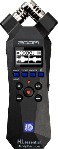 ZOOM H1essential Reportofon Portabil cu Tehnologie 32-Bit Float, pentru Muzică/Podcast/Film, Negru