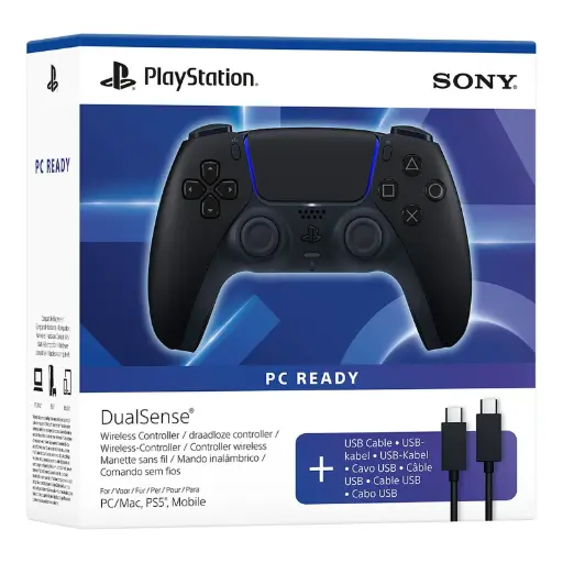 Controller Sony DualSense Wireless PS5, Midnight Black + Cablu USB pentru PC