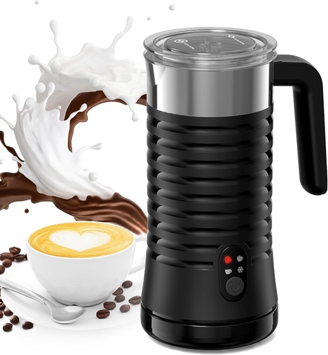 PARIS RHÔNE Spumator de lapte electric cu suport, spumator de lapte și abur 4 în 1, spumă caldă și rece, control al temperaturii, oprire automată, spumator de lapte pentru cafea PE-MF013