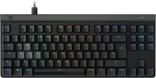 Logitech G G515 Rapid TKL, tastatură de gaming cu fir și profil redus, pentru jocuri pe PC, complet personalizabilă, switch-uri analogice cu profil redus, actuator rapid, USB-A, structură QWERTY în spaniolă - neagră