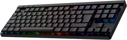 Tastatură de gaming wireless Logitech G515 Lightspeed TKL cu profil redus, RGB LIGHTSYNC, design subțire fără tastatură numerică, taste PBT, comutatoare mecanice tactile - QWERTY - Negru