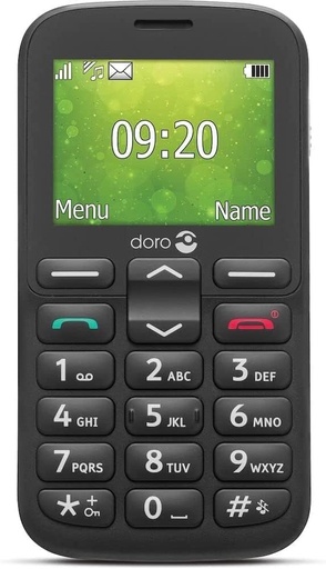 Doro 1380 - Telefon mobil deblocat 2G Dual SIM pentru seniori cu ecran și cameră de 2,4", buton de asistență (negru) [Versiune pentru Marea Britanie și Irlanda]