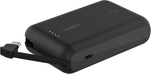 Baterie externă Belkin BoostCharge 10000 mAh cu cablu USB-C - Neagră