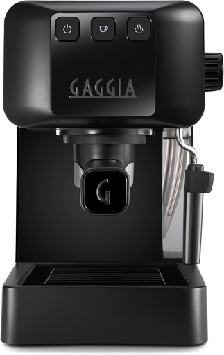 Espressor manual Gaggia EG2109 BLACK, măcinat sau cu capsule, sistem POD pentru espresso cremos cu capsule, pre-infuzie automată, model nou 2023, 100% fabricat în Italia