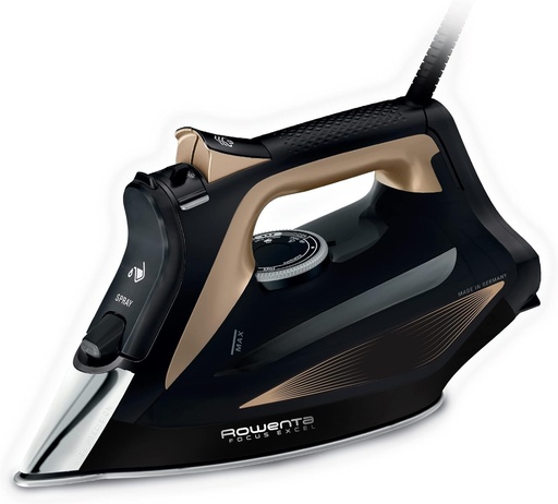 Fier de călcat cu abur Rowenta DW5325 Focus Excel, 2700 W, 2,2 L, jet de abur de 180 g/min, talpă HD Microsteam, mâner ergonomic, vârf profilat, protecție anti-picurare, mod Eco