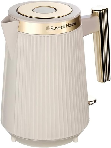 Fierbător electric Russell Hobbs Brontë [1,7 l, 2400 W] (gri mat, cioc de turnare, indicator nivel apă, spațiu de depozitare cablu, lumină, deschidere automată capac, bază la 360°) 26751-70