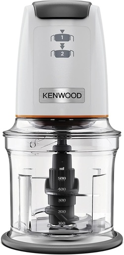 Kenwood EasyChop CHP61.000WH, Tocător cu patru lame, Bol de 0,5 l, Acționare prin presiune, 2 viteze, Inel antiderapant, Se poate spăla în mașina de spălat vase, Sistem de zdrobire a gheții, 500 W, Alb