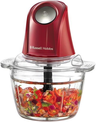 Tocător electric mini Russell Hobbs, roșu, capacitate 500 ml, 350 wați
