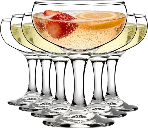 Set de 6 pahare de șampanie MYKAGS de 225 ml – Pahare Martini și cocktailuri