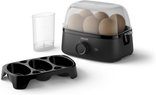 Aparat electric de gătit ouă Philips 3000, până la 6 ouă, dimensiune familie, 400 W