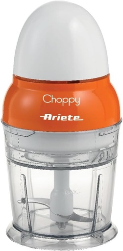 Ariete 1836 Choppy, Tocător, 160 W, Capacitate 250 ml, Lame din oțel inoxidabil, Funcție Pulse, Portocaliu, 10,5 x 10,5 x 20 cm
