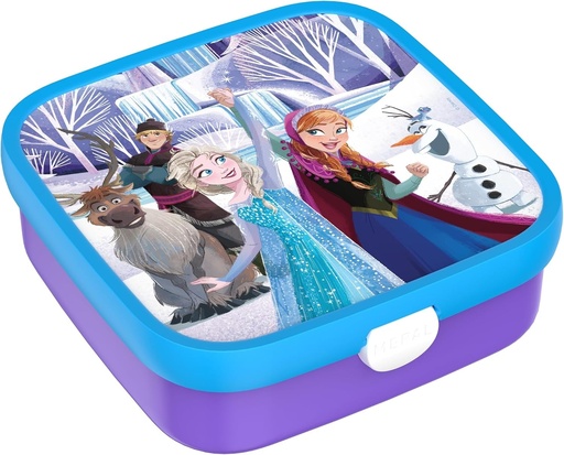 Mepal - Cutie de prânz Bento Campus mare - Cutie de prânz Bento pentru copii - Include 2 compartimente Bento etanșe și o furculiță - Compartiment Bento pentru cuptorul cu microunde - 1,25 L - Frozen Friends