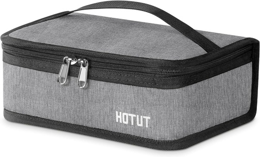 HOTUT Mini Geantă Termică pentru Prânz, Geantă Frigidă Reutilizabilă, Genți de Prânz pentru Mâncare, Ideală pentru Picnicuri/Plimbări cu Barca/Plajă/Birou/Școală/Serviciu, Gri