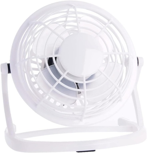REY Mini ventilator USB pentru laptop, ventilator rotativ silențios pentru desktop, alb